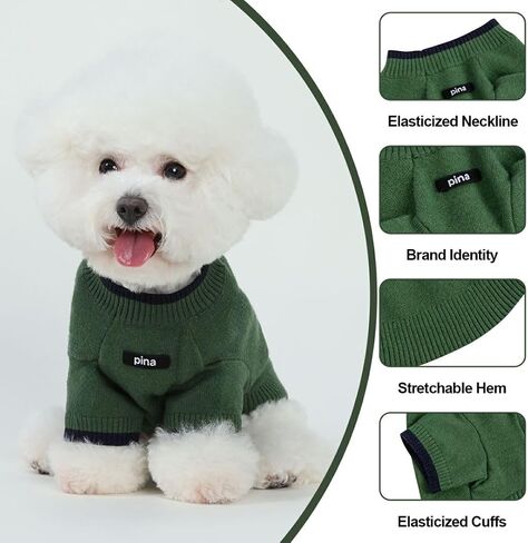 PINA Dog Sweater, Knitted Dog Sweater with Two-Legs Sleeves, Dog Pullover Sweater Classic Warm Windproof, Puppy Sweater Winter Clothes for Small Medium Large Dogs in Saudi Arabia