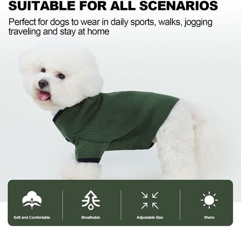 PINA Dog Sweater, Knitted Dog Sweater with Two-Legs Sleeves, Dog Pullover Sweater Classic Warm Windproof, Puppy Sweater Winter Clothes for Small Medium Large Dogs in Saudi Arabia