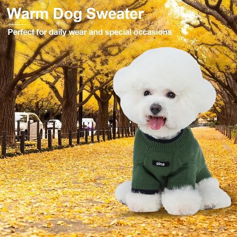 PINA Dog Sweater, Knitted Dog Sweater with Two-Legs Sleeves, Dog Pullover Sweater Classic Warm Windproof, Puppy Sweater Winter Clothes for Small Medium Large Dogs in Saudi Arabia