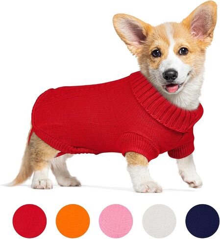 Dog Sweater Sizes XS to XXL, Christmas Dog Sweaters Suitable for Small to Large Dogs,Warm, Soft Dog Turtleneck Sweater Perfect for Fall, Winter, Everyday Wear Outdoor Walks (Red, XXL) in Saudi Arabia