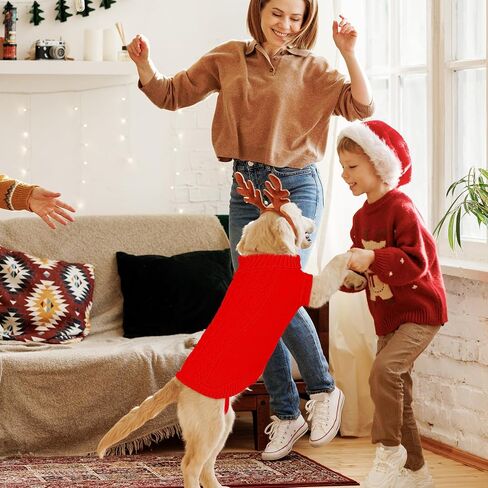 Dog Sweater Sizes XS to XXL, Christmas Dog Sweaters Suitable for Small to Large Dogs,Warm, Soft Dog Turtleneck Sweater Perfect for Fall, Winter, Everyday Wear Outdoor Walks (Red, XXL) in Saudi Arabia