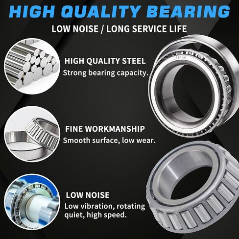 2Sets L44649 L44610 Trailer Hub Bearings Kit for 1-1/16'' Straight Axle, Trailer Spindle Bearing Kits with 12192TB Grease Seals, 1.98'' Dust Caps & Cotter Pin for 2000-2200 lbs Spindles in Kuwait