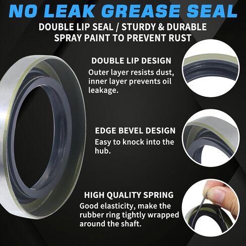 2Sets L44649 L44610 Trailer Hub Bearings Kit for 1-1/16'' Straight Axle, Trailer Spindle Bearing Kits with 12192TB Grease Seals, 1.98'' Dust Caps & Cotter Pin for 2000-2200 lbs Spindles in Kuwait