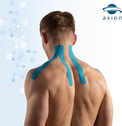 axion Kinesiology Tapes PRECUT Blue Beige | 50 Pre-Cut Sport Tape Strips 10x2 in | Waterproof • Skin-Friendly • Elastic | Kinesiology Tapes Ideal for Sports in Saudi Arabia