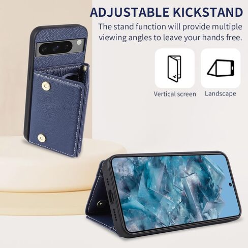 حافظة هاتف لهاتف Google Pixel 8 Pro 5G مع حزام كتف كروس وحامل بطاقات الائتمان الجلدية وجيب رفيع وحامل ملحقات الخلية Pixel8Pro Pixel8 XL Eight 8Pro Girls أزرق in Kuwait