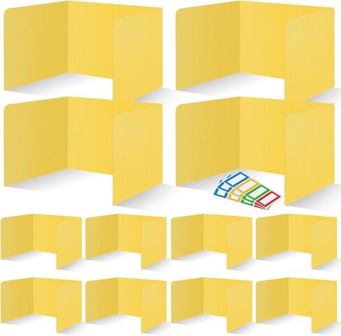 12 Pcs Desk Dividers for Students Classroom Plastic Privacy Folders Colored Test Dividers for Students Desks Trifold Privacy Panel Partitions for School Teacher Supplies(Multicolor) in Kuwait