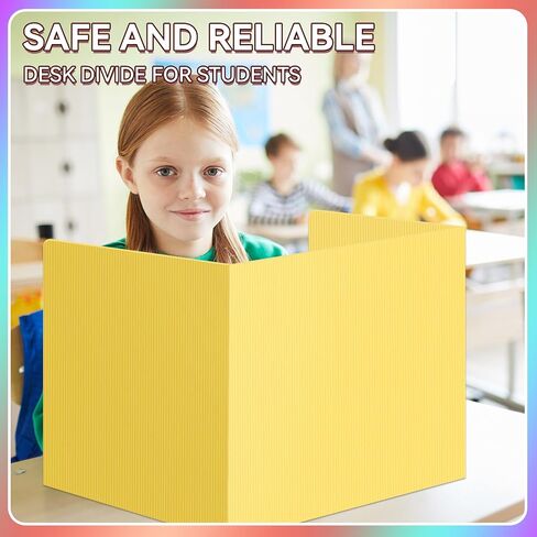 12 Pcs Desk Dividers for Students Classroom Plastic Privacy Folders Colored Test Dividers for Students Desks Trifold Privacy Panel Partitions for School Teacher Supplies(Multicolor) in Kuwait