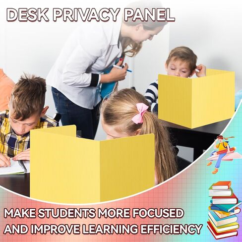 12 Pcs Desk Dividers for Students Classroom Plastic Privacy Folders Colored Test Dividers for Students Desks Trifold Privacy Panel Partitions for School Teacher Supplies(Multicolor) in Kuwait