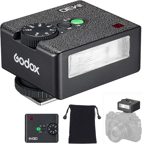 فلاش كاميرا Godox iM30 Mini Flash، GN 15 7 مستويات طاقة فلاش CCT 6500K±200K Mini Flash Speedlite 230 فلاش كامل الطاقة لكاميرا Canon Sony Nikon Fuji Olympus in Saudi Arabia