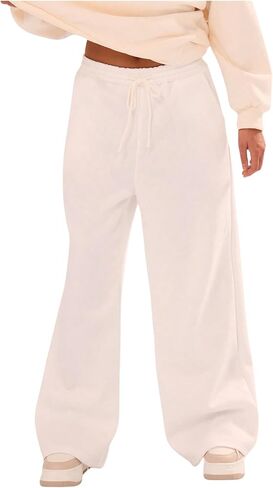 Women's Wide Leg Sweatpants Drawstring Waist Athletic Workout Baggy Pants Casual Long Sweat Pants in Saudi Arabia