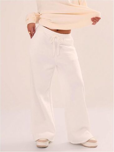 Women's Wide Leg Sweatpants Drawstring Waist Athletic Workout Baggy Pants Casual Long Sweat Pants in Saudi Arabia