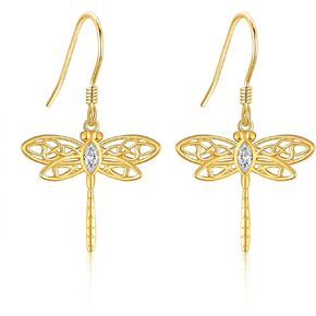 14k Yellow Gold Tree Of Life/Paw Print/Filigree/Dragonfly Earrings Soild Gold Jewelry Gifts For Women, Christmas Mother's day Gift in Saudi Arabia
