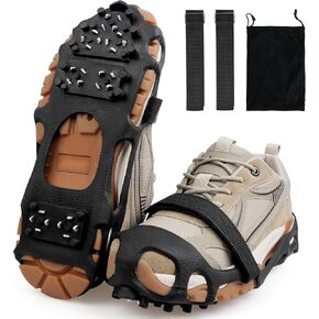 Ice Cleats Snow Traction Cleats Crampons for Shoes and Boots Men Women Anti Slip Ice Shoes Gripper Overshoe Slip-on Stretch Footwear