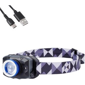 LED Headlamp Flashlight Rechargeable 450 Lumen Headlight with White & Red Light IPX4 Waterproof Lightweight Head Lamp with 5 Modes and Focusing Lamp Cap for Outdoor Camping Hiking Running Fishing
