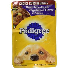 Pedigree Chopped Ground Dinner 8-Pouch Variety Pack,4-Meaty Ground Dinner with Hearty Chicken,4-Beef,Bacon and Cheese Flavors