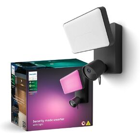 Philips Hue Secure Floodlight with Camera - 1 Pack - 1080P HD Video - Night Vision - Color-Capable, 2250 Lumens Light - Motion Detection - Two-Way Talk - Outdoor - Weatherproof - Works with Hue App