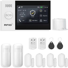 Wireless Home Alarm System 21-Piece Kit, WiFi/4G Alarm System for Home Security with Phone APP Alert (Door Sensors,Alarm Siren, Remote, Motion Detector) for Home, Apartment, Work with Alexa