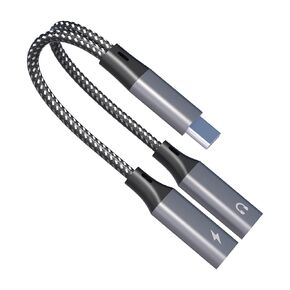 Dual USB C Headphone and Charger Adapter USB C Splitter - 2 in 1 USB C to Dual USB C Audio and 60W Fast Charging Dongle Cable with Call Music for iPhone16 iPhone15 iPad Pixel Huawei Galaxy S23 S22