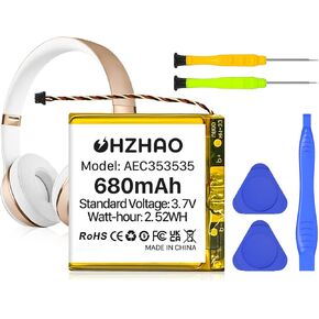 بطارية بديلة 680 مللي أمبير في الساعة AEC353535 لسماعات Beats by Dr Dre Beats Solo3 Solo2 اللاسلكية، بطارية عالية السعة 3.7 فولت in Kuwait