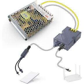 QUIDDITY Starlink Mini Poe Kit: 150W Power Supply 12V Mini Starlink Adapter Splitter PoE Splitter + AC 180-260V to 48V/3A, Gigabit Injector with Advanced Protection Compatible with StarLink Mini