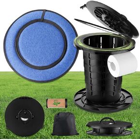 Portable Toilet for Camping, Compact Foldable Camping Toilet Portable, 2024 Height Adjustable Travel Potty for Adults, Portable Potty for Car for Quick use in Emergencies