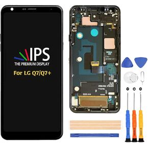 A-MIND for LG Q7/ Q7+ LCD Display Touch Screen Digitizer Replacement with Frame Assembly for LG Q7 LMQ610EM/NM/YM/ZM/YN Q720L/S/K / Q7A Q7 Alpha LMQ610FS / Q7+ Q7 Plus Q725L/K/S Q610MA/TA/NA/BA/FA