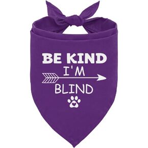 Be Kind I'm Blind Dog Bandana, Funny Puppy Bandana, Pet Dog Triangle Scarf, Pet Scarf Accessories for Dog Lovers, Blind Dog Accessories Photo Prop, Dog Bandana for Small Medium Dogs (C39)