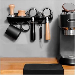 Coffee Portafilter Wall Mount Rack, Space Saving Floating Wall Shelves Coffee Station Organizer, Espresso Tools Coffee Portafilter Holder for Bar, Home, Office (51mm)