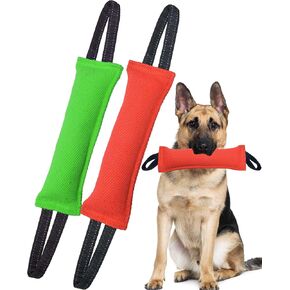 Clysoru Dog Tug Toy Dog，Double Pack Tough Jute Bite Pillow Training Equipment - Puppy to Large Dogs Interactive Toy.