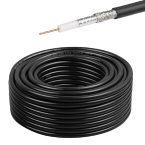 XRDS -RF RG6 Dual Shield Cable 50FT, 18 AWG 75 Ohm Bare Copper Conductor RG6 Coaxial Cable (50feet, Black)