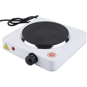 Countertop 1000W, Portable Electric Stove with Adjustable Temperature Control, Tea Coffee Milk Household Electric Hot Plate Single , Energy-Saving and . (White)