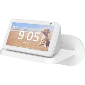 PlusAcc Wall Mount for Show 5 - Space-Saving Wall Stand Shelf Bracket Compatible with Google Nest Hub and Show 5 (3rd & 2nd & 1st Gen), Built-in Cable Management (White)
