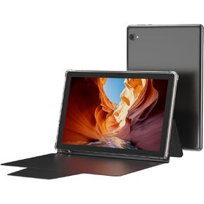 Tablet with Case, 10.1 Inches Android 13 Tablets, Quad CORE CPU, 8GB+128GB, Wi-Fi,IPS 1280 * 800 Screen, 2MP front/8MP Back Camera,6000mAh Battery – Black