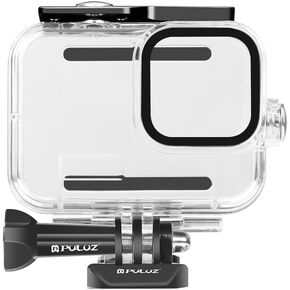 حافظة مقاومة للماء من PULUZ لجهاز GoPro HERO13/12/11/10/9 باللون الأسود، حافظة واقية/غطاء للغوص، مقاومة للماء حتى 60 مترًا/197 قدمًا، غطاء للتصوير الفوتوغرافي تحت الماء للغوص والغطس