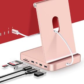USB C Hub for iMac 24 inch 2021/2023, Minisopuru iMac USB Hub Support M.2 NVMe SSD, iMac Accessories for iMac M1/M3, iMac USB Adapter with USB C 10Gbps, USB A 3.2, SD/TF, M.2 SSD (Not Included), Pink.