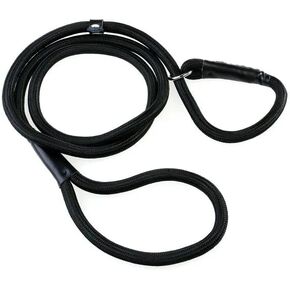 Black Dog Leash Pet Nylon Rope Training Leash Slip Lead Strap Adjustable Traction Collar Behavior Aids