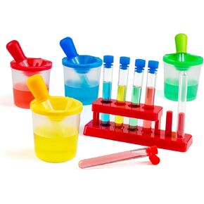 Color Science Test Tubes, Droppers for Kids, Plastic Test Tubes with Caps, Lab Tubes Science Experiments for Kids Age 4 5 6 7 8, Science Supplies Test Tube Holder for Little Scientist…