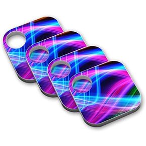 MightySkins Protective Vinyl Skin Decal (4 Pack) Compatible with Tile Key Finder Phone Finder wrap Cover Sticker Skins Light Waves