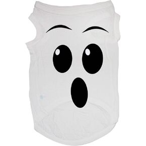 Petitebella Ghost Face Puppy Dog Shirt (White, Medium)