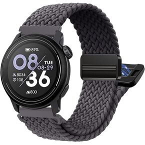 Braided Bands for COROS PACE 2 Band - Magnetic Clasp Stretchy Strap Replace for COROS APEX 2/ APEX 42mm Breathable Sport Wristband for Men Women, Black