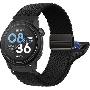 Braided Bands for COROS PACE 2 Band - Magnetic Clasp Stretchy Strap Replace for COROS APEX 2/ APEX 42mm Breathable Sport Wristband for Men Women, Black
