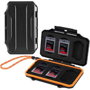 K&F Concept 6 Slots XQD Cfexpress Type-B Card Holder, Water-Resistant Memory Card Storage Carring Case, Shockproof Card Protection Box Organizer