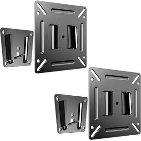 Monitor Mount for Most 14-24 Inch LED LCD OLED Flat Screen TV and Monitors, Max VESA 100x100mm and Weight Capacity Up to 30lbs for Camper Boat RV Small Monitor Wall Mount Bracket 2pcs