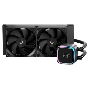 Iota L24 White CPU Liquid Cooler with Temp Digital Display, 240mm Liquid Radiator PWM Fans Up to 2000RPM for LGA 1851/1700/1200/115X/18XX, AMD AM4/AM5