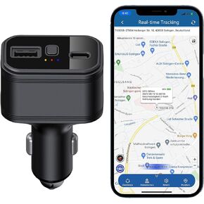 TKSTAR Car GPS Tracker Device Hidden GPS Tracker for Vehicles, GPS Locator for Car Vehicle Tracker with USB & Type-C Charging Port, Hidden Tracking Devices for Cars Compatible with 9-32V - TK818