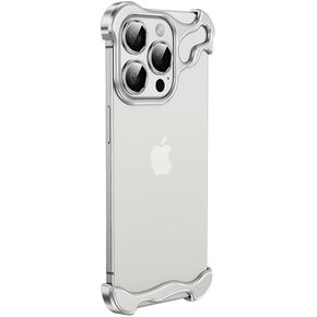Frameless Series Designed for iPhone Case,Minimalist Protective Shock Absorption Aerospace Grade Aluminum Shells & Elastomer Inlays Easy Fit,Shockproof Bumper Cover (Gold,iPhone 16 Plus)