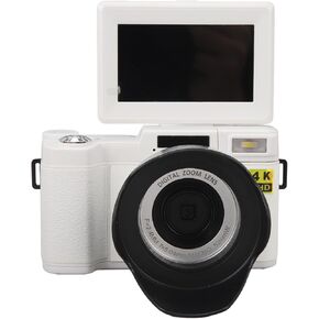 4K Digital Camera, 3inch 48MP 16X Zoom 180° Flip Screen, Anti Shake Auto Focus Vlogging Camera with Face Beautying Function, for Teens Adult Beginner Kids (White)