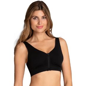 Lynn Pocketed Post Surgery Bra (5768X),XXL,Black