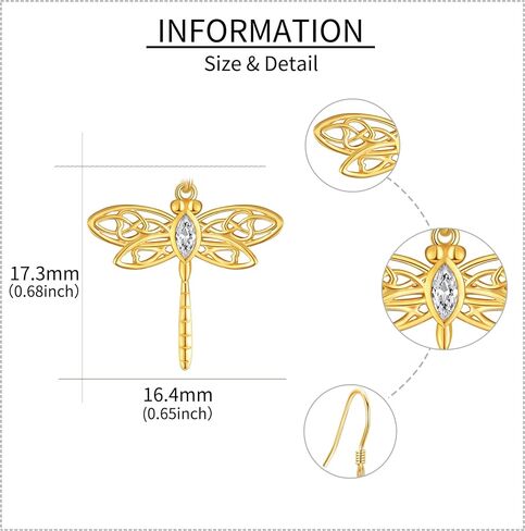 14k Yellow Gold Tree Of Life/Paw Print/Filigree/Dragonfly Earrings Soild Gold Jewelry Gifts For Women, Christmas Mother's day Gift in Saudi Arabia