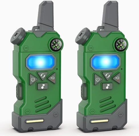 Walkie Talkies for Kids with Colourful Channels,Fun Toy with Compass Flashlight and Magnifying Glass,Perfect Christmas Birthday Gift Toy Gifts for 3 4 5 6 7 8 9-12 Year Old Boys Girls in Saudi Arabia